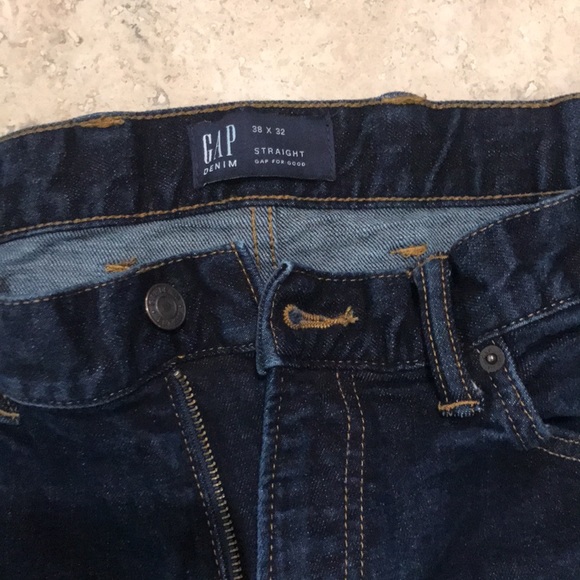 💕HP💕NWOT - Men’s Jeans - Gap for good dark wash denim - size 38x32 - Picture 2 of 4